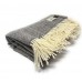 100% Wool Blanket/Throw/Rug Brown & Cream Herringbone Design